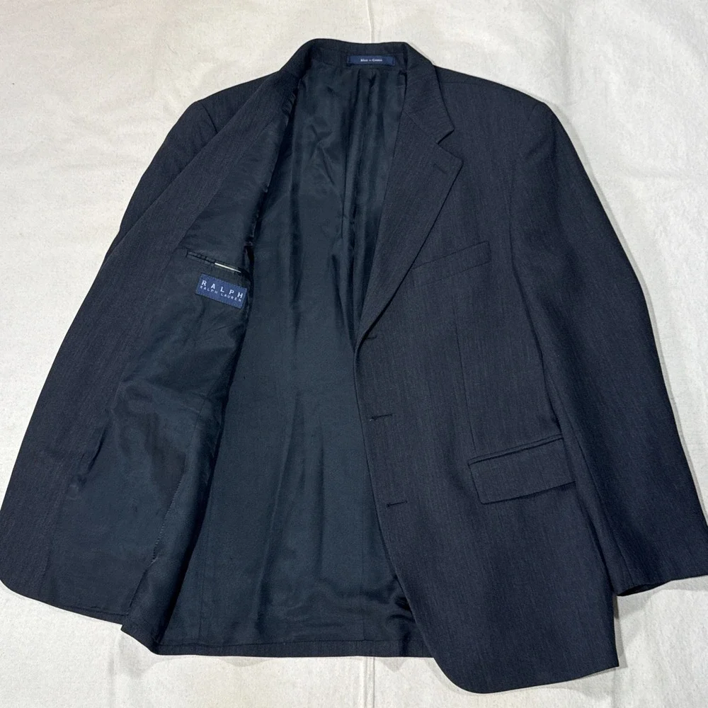 Vintage Polo Ralph Lauren Blazer Mens 42R Grey Wool Made in Canada