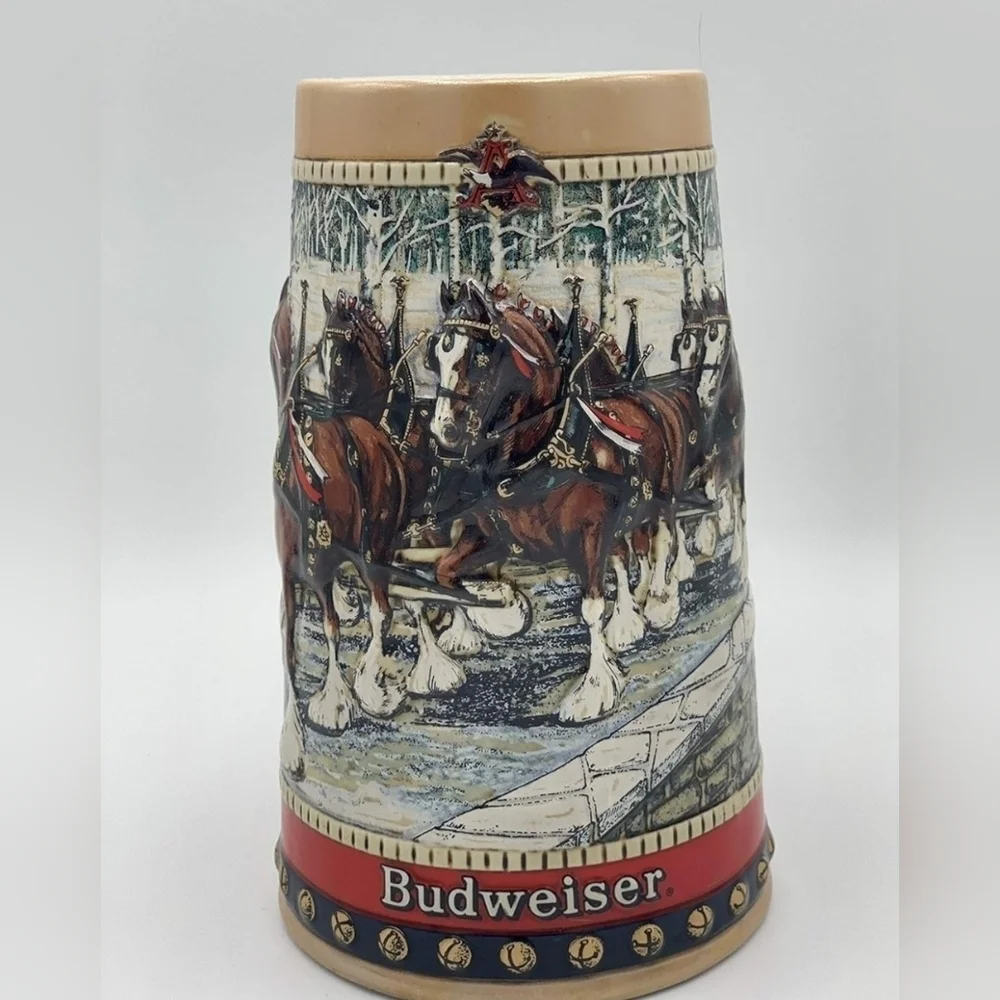 Budweiser Holiday Horses Beer Stein 