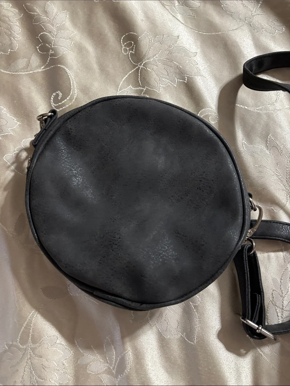 UNIONBAY Black Round Perforated Crossbody Bag with Stud Accents