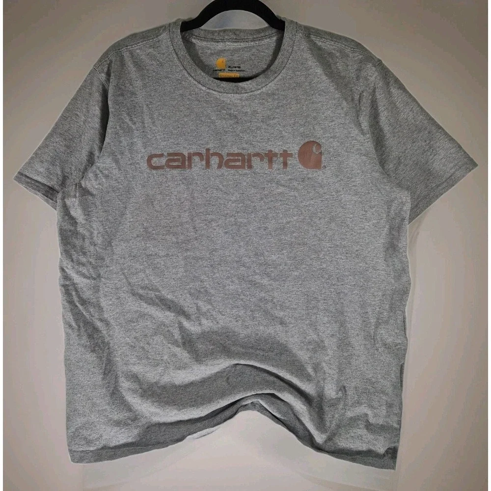 Carhartt Youth XL 16/18 Gray Logo Graphic T Shirt Original‎ Fit Short Sleeve