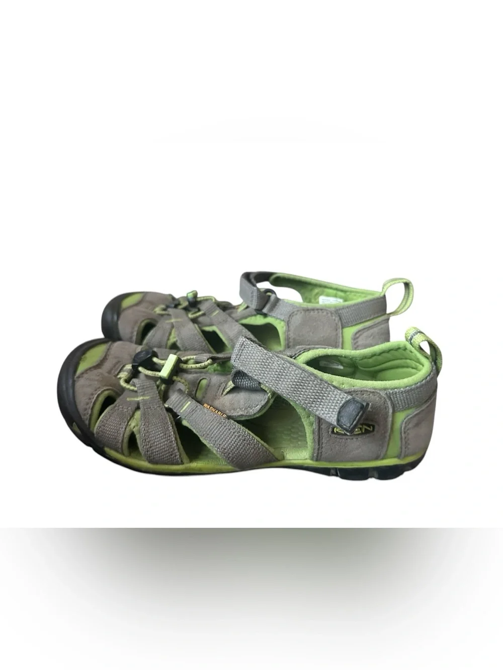 KEEN Clearwater CNX Sandals Lime Green Gray‎ Youth Size 3