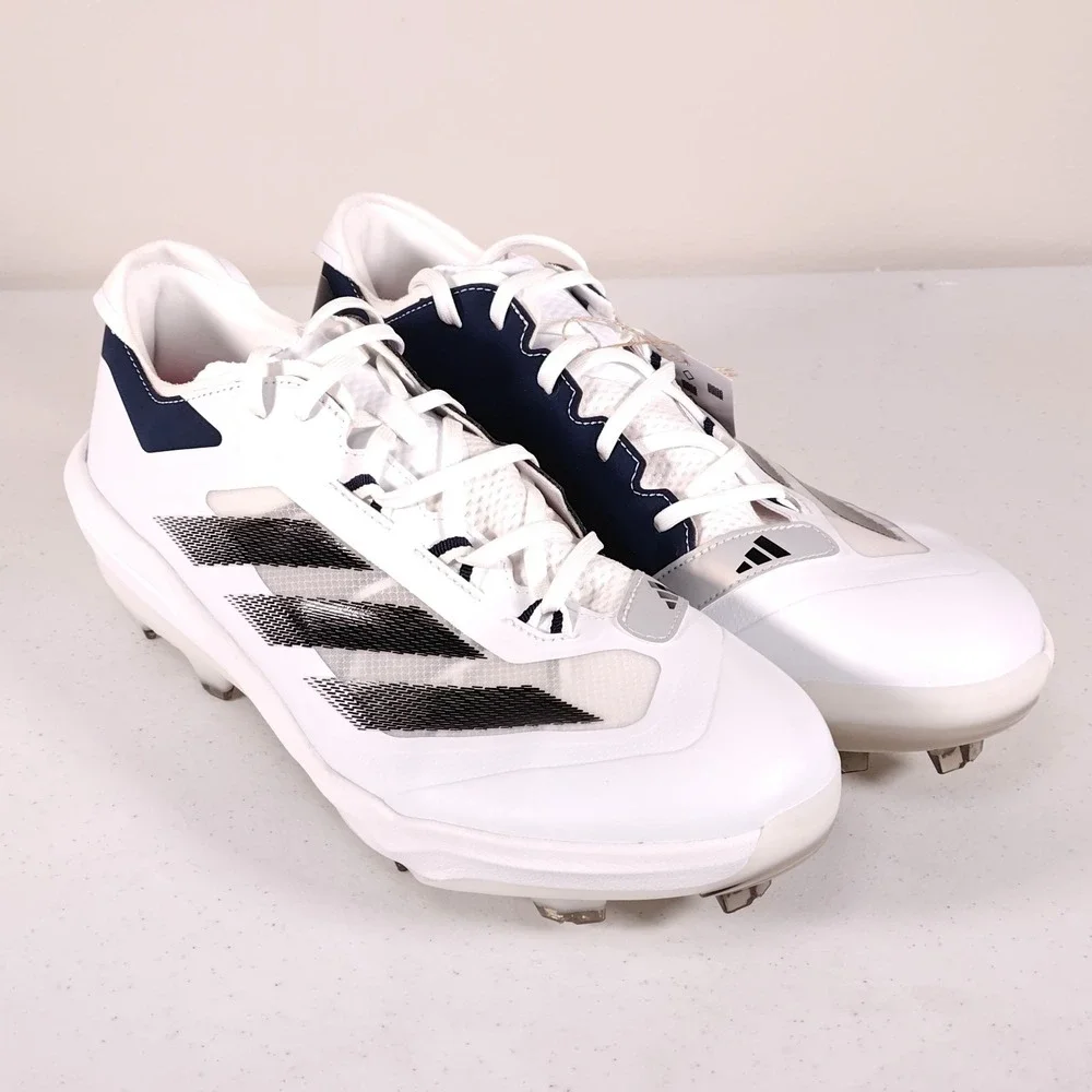 Adidas Adizero Impact TPU Baseball Cleats Men's Size 13 White Navy Blue IH3461