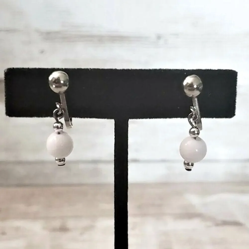 Vintage Clip On Earrings - Retro Drop Earrings - 1