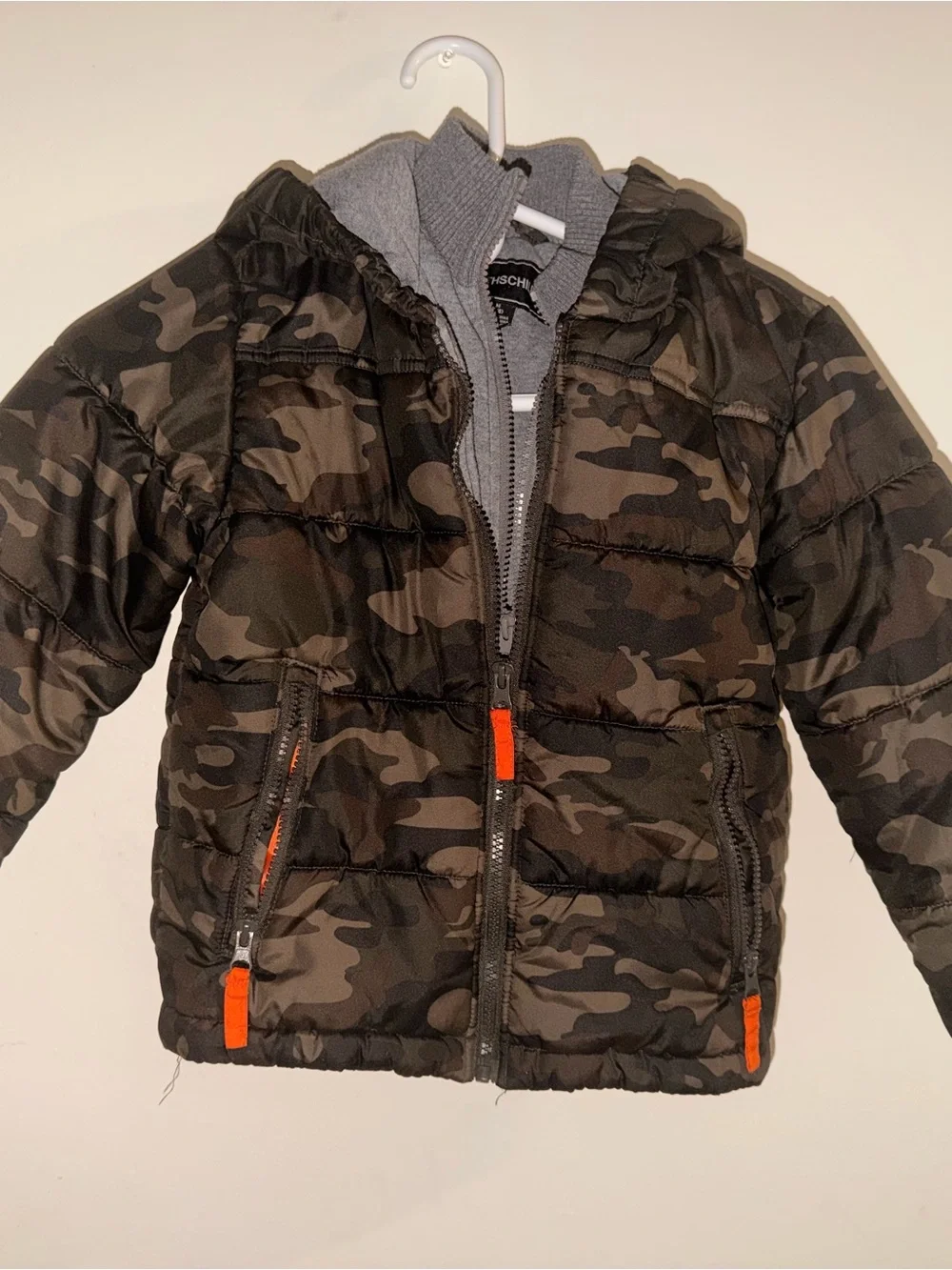 Rothschild Kids Camo Puffer Jacket with Hood - Green & Brown