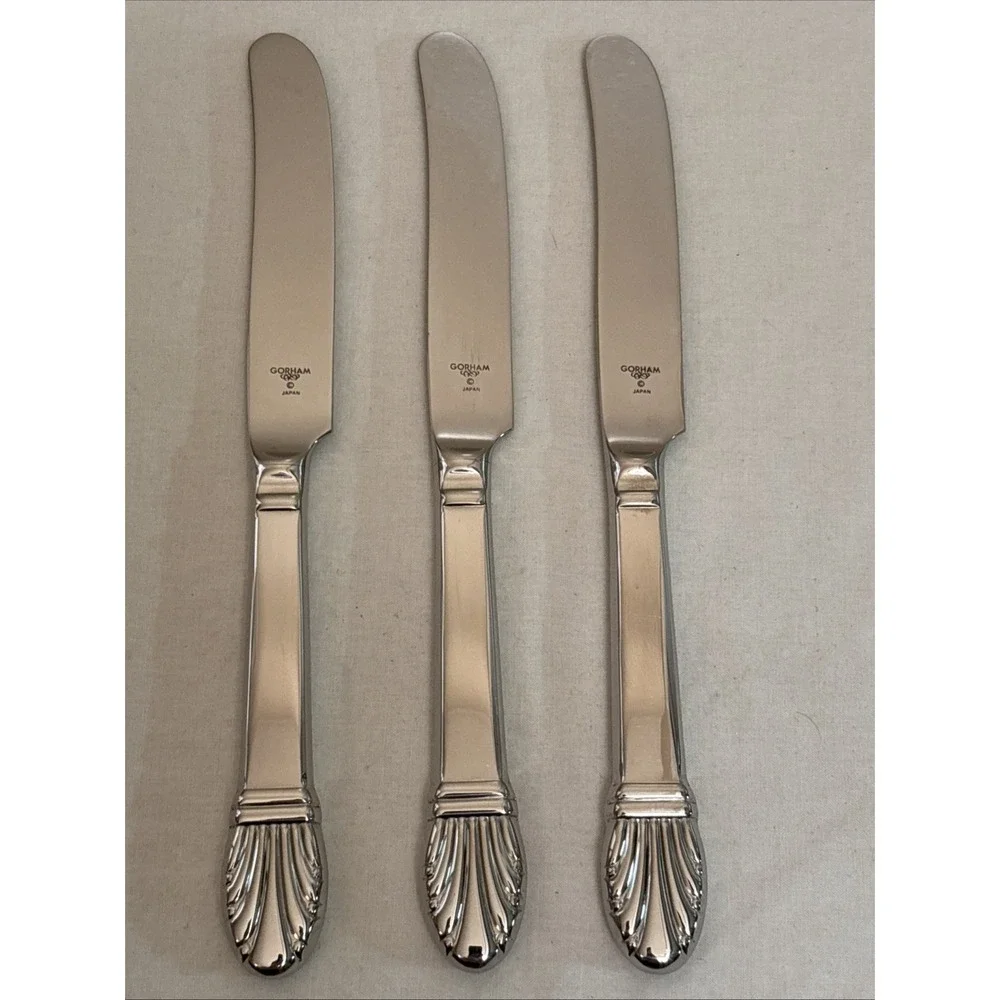 Gorham Adria Glossy Dinner Knives French Hollow 18/8 Stainless Japan 9 1/4