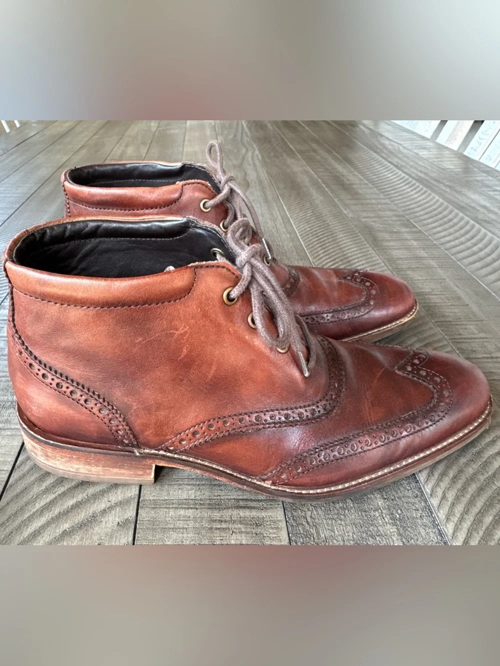 Cole Haan Liam Chukka Wingtip ll Wingtip Leather Ankle Boots Men's Size 8