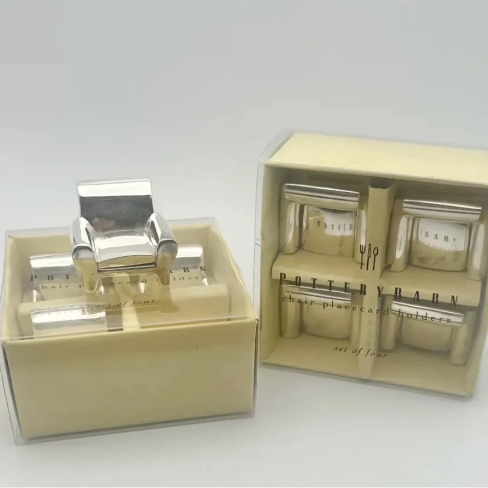 Pottery Barn Silver Chair Placecard Holders‎ Set with original box 8 of these.