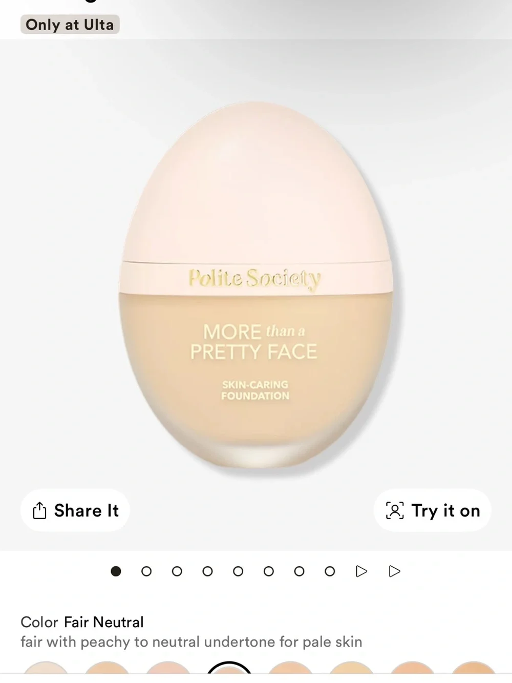 Polite Society More Than a Pretty Face Foundation — Fair Neutral