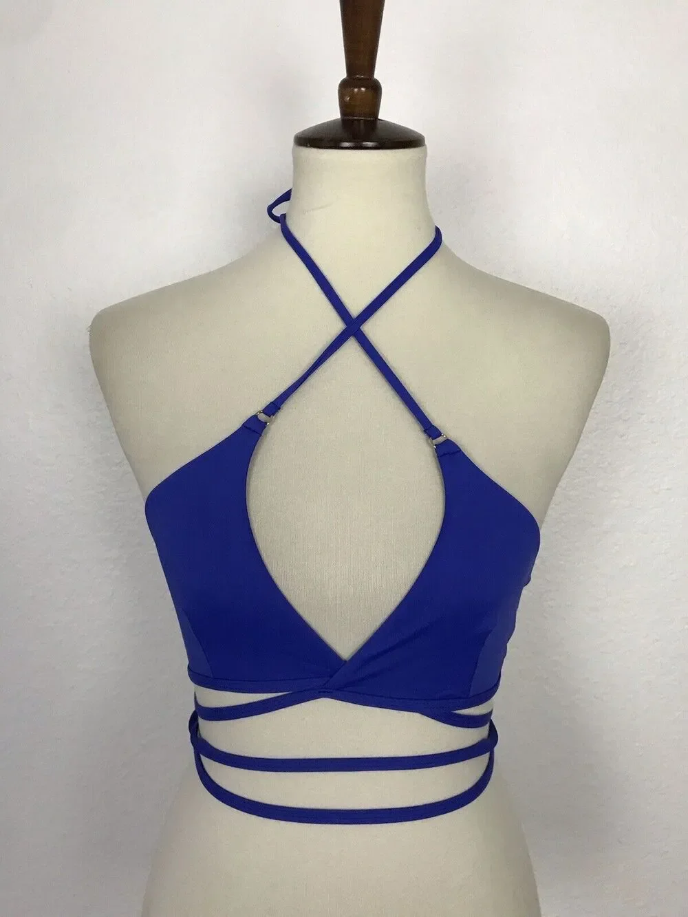Toluca Swim Amina Stretch Wrap Tie Bikini Top Sz XS/S