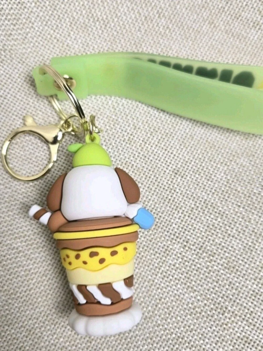 3D Figure Pochacco Ice Cream Cup Keychain Bag Charm Keyring
