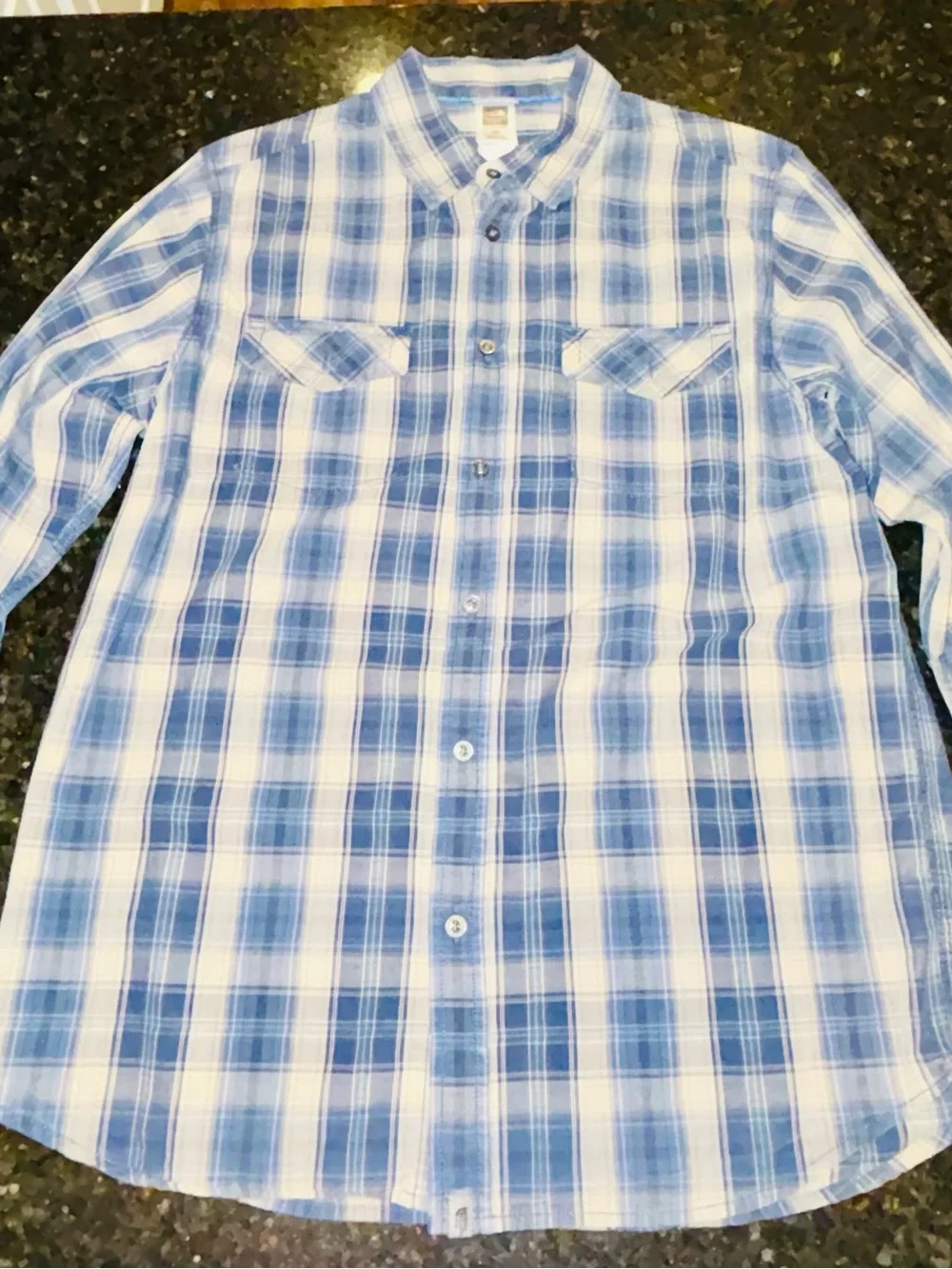 The North Face Light Blue & White Plaid Button-Down Shirt