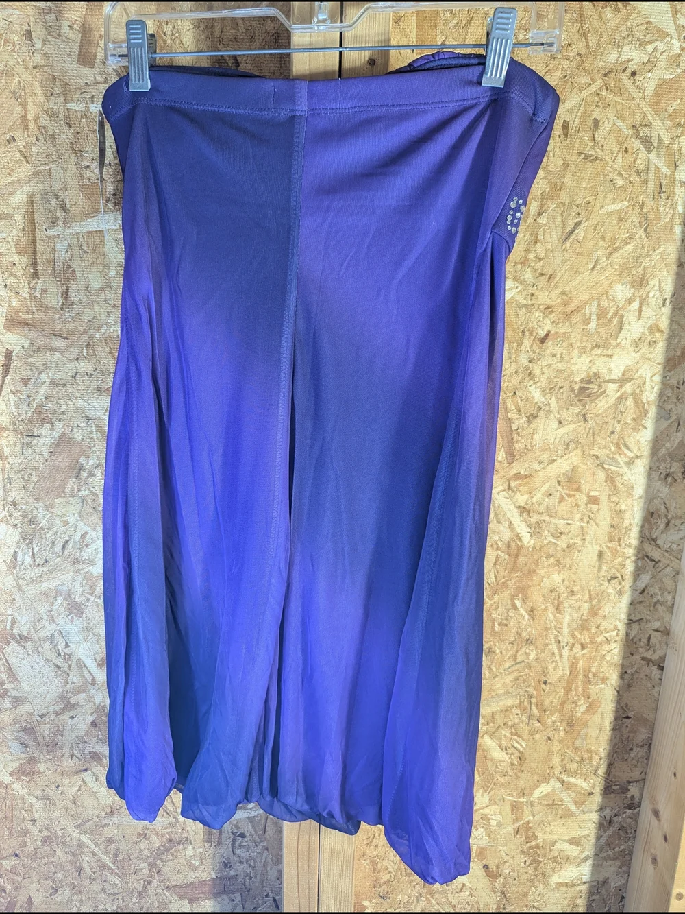 Trixxi Strapless Purple Party Dress with Rhinestone Waistband