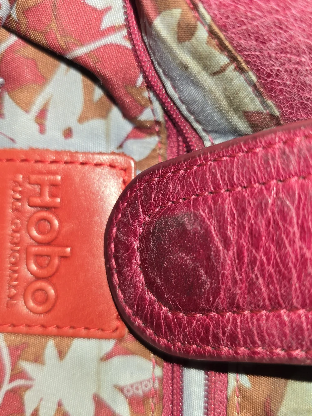 HOBO Leather Crossbody in Berry Red