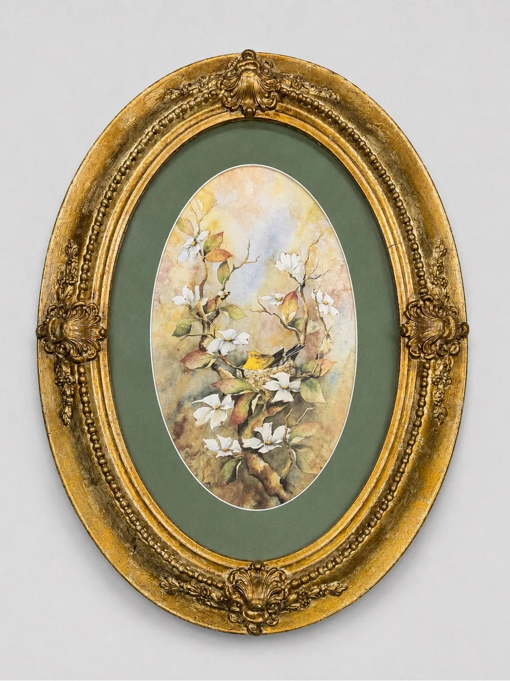 Vintage 24x18 Large Ornate Oval Gold Gilt Picture Frame Baroque Circa 1960-1970s