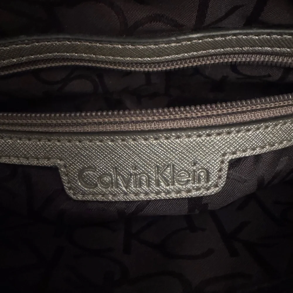 Calvin Klein Silver Metallic Embossed Bag