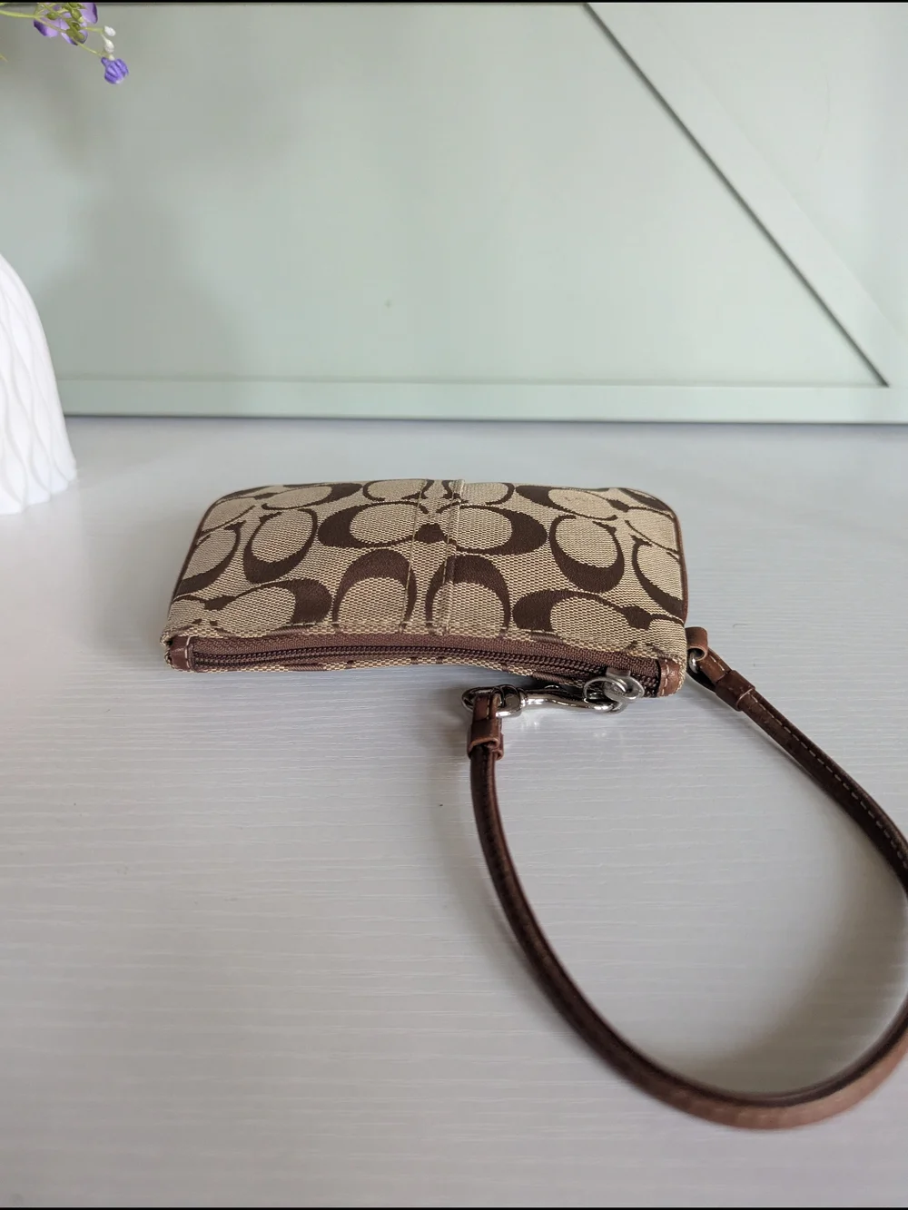 Coach signature wristlet