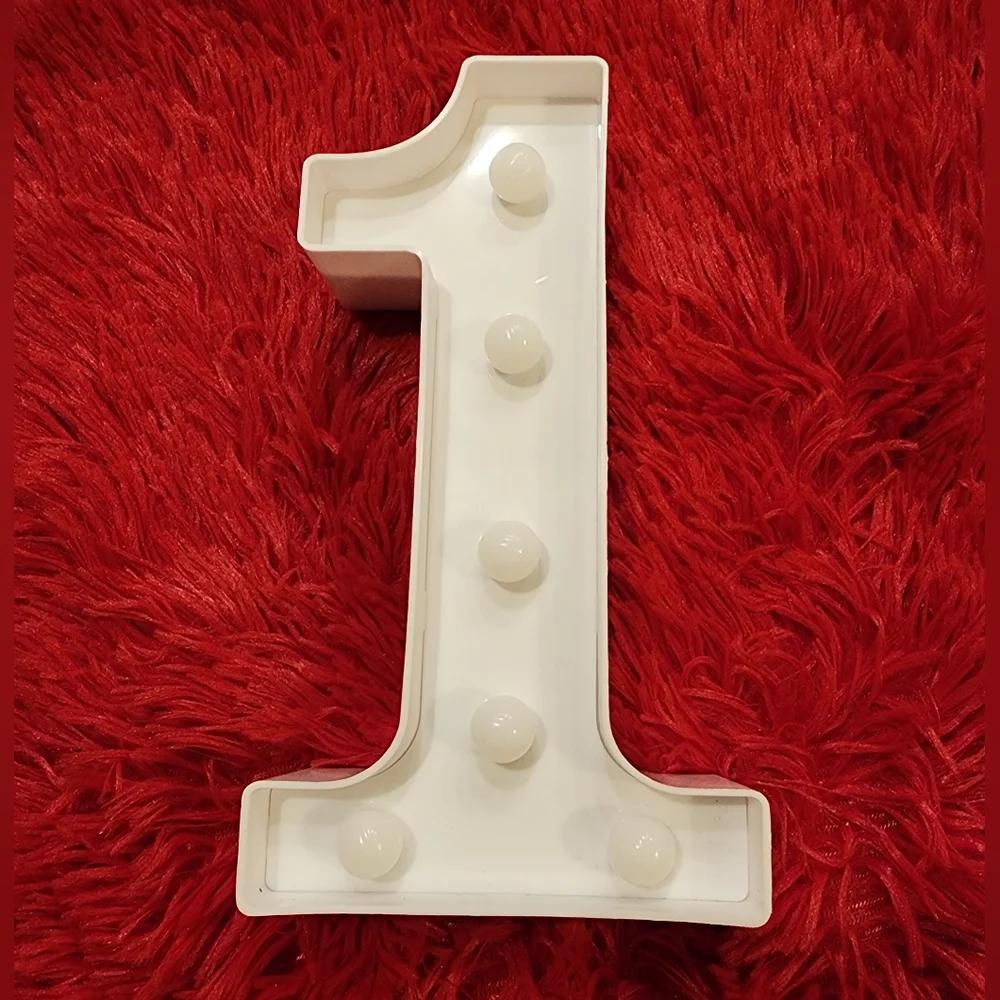 White Number 1 Plastic Marquee Light