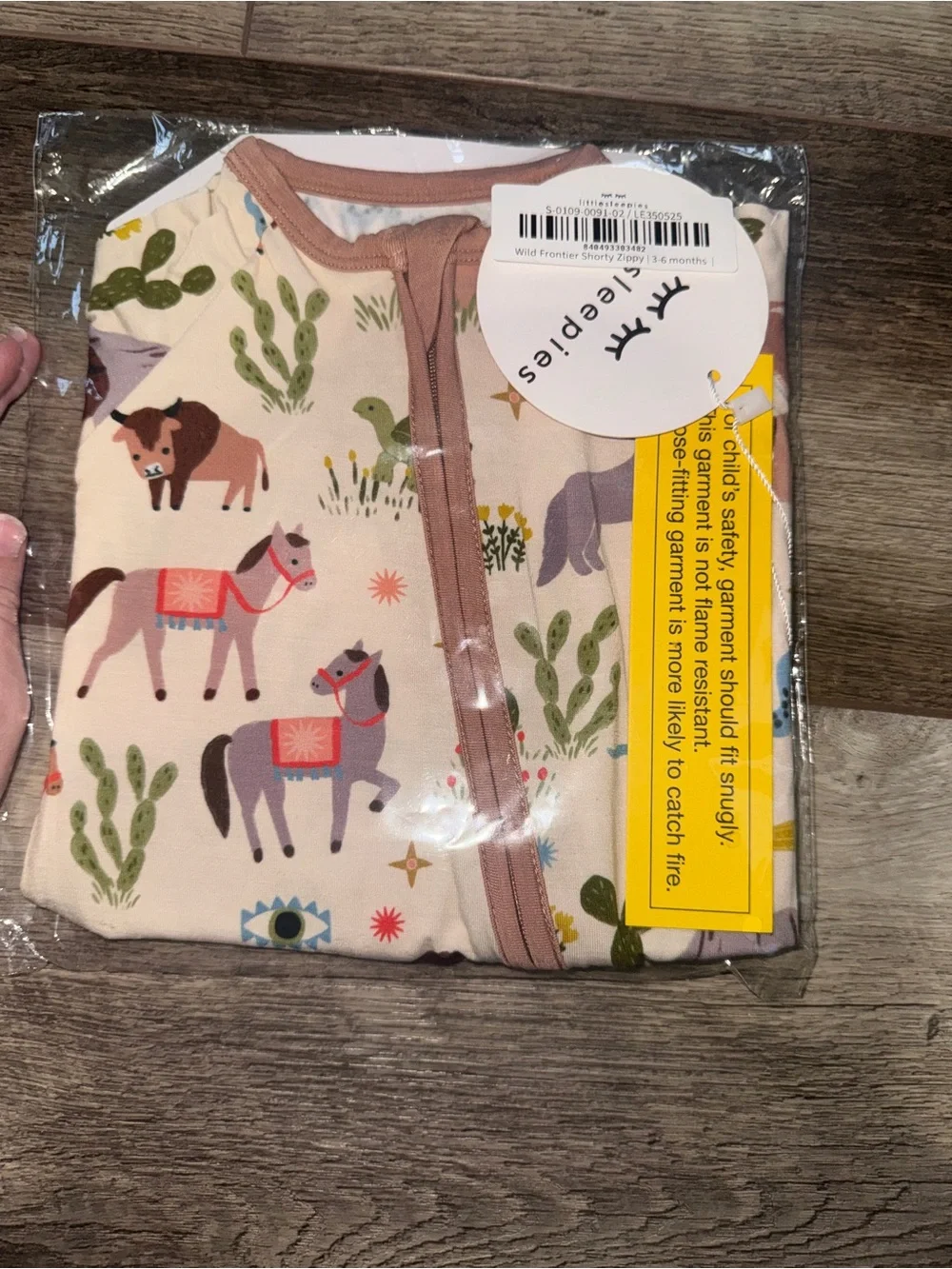 🐴 Little Sleepies Wild Frontier Horse Bamboo Shorty Zippy Baby 3-6 Months New