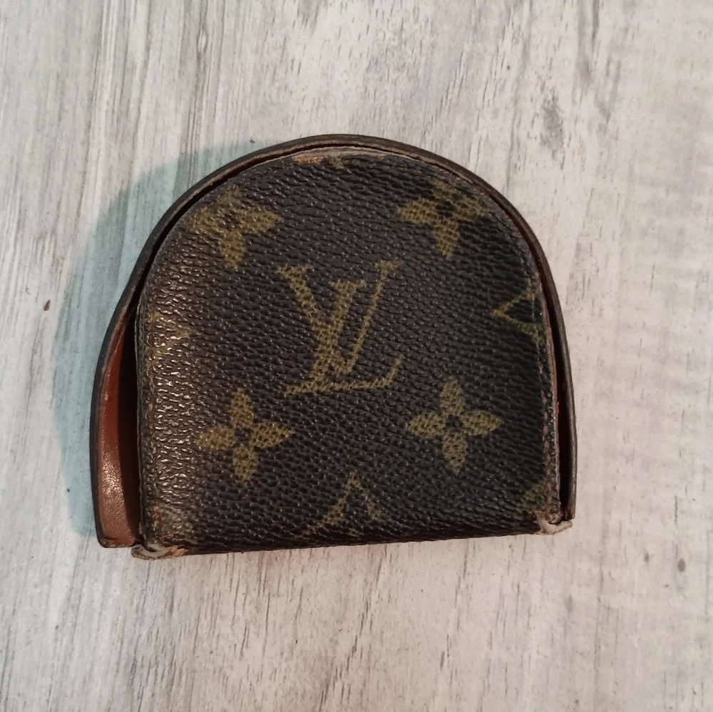 Louis Vuitton Monogram Port Monnaie Guze Coin Wallet Leather Brown