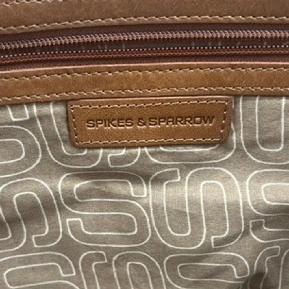 Spikes & Sparrow Shoulder Bag Women Medium Cognac Brown Good Leather Zip Satchel