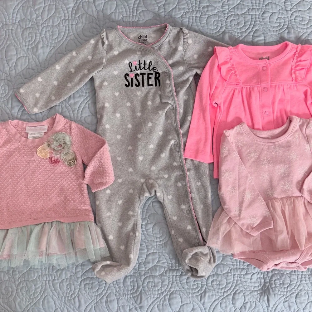 Girl 6-9 Month 4 Piece Long Sleeve Bundle