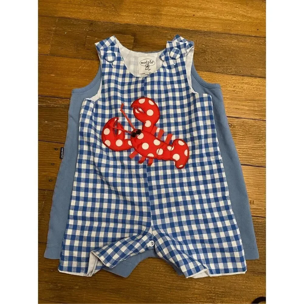 Carters vintage whale romper one piece blue baby boy