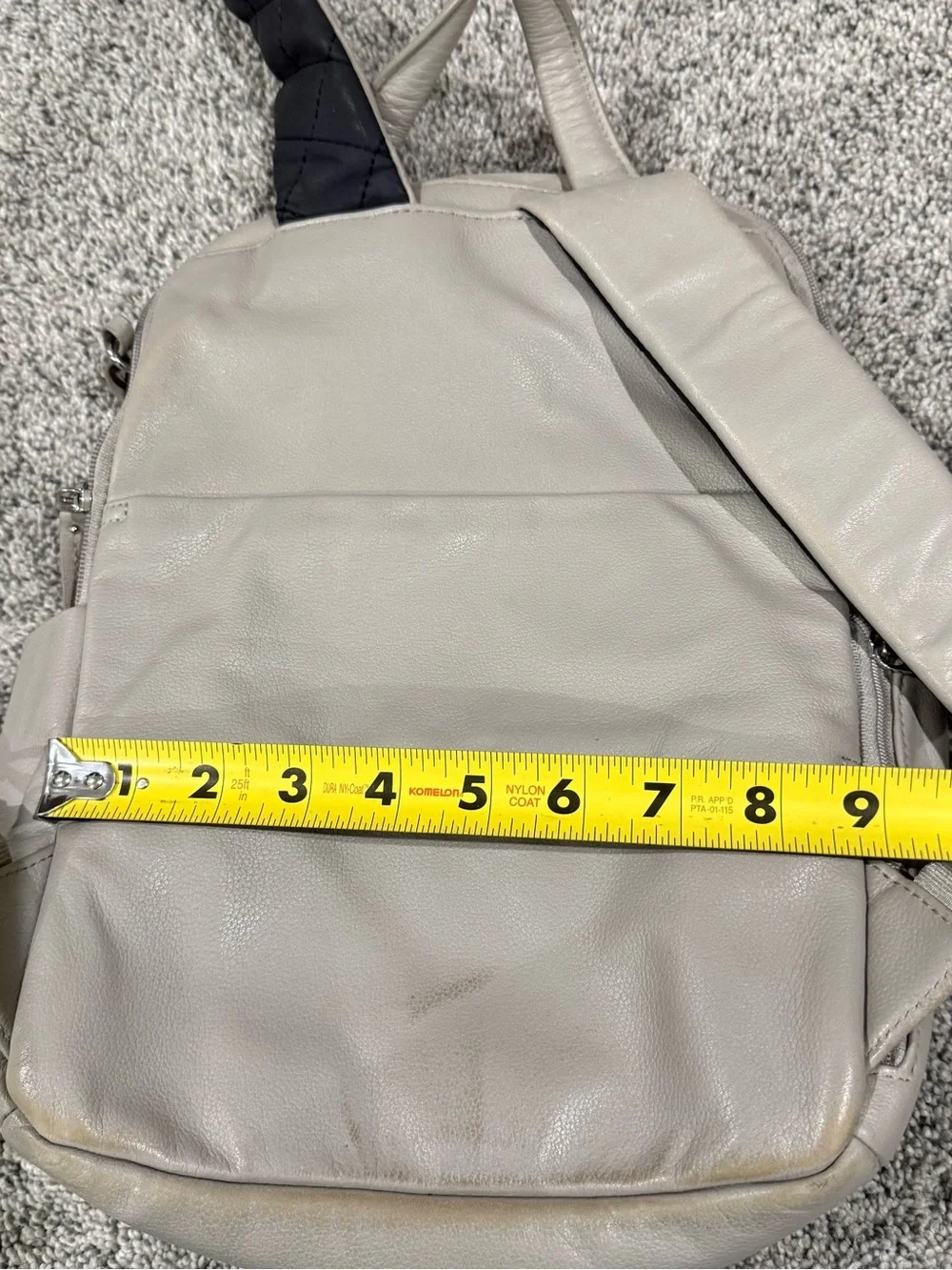 Tumi Grey Genuine Leather Small Backpack Travel Casual Zipper Women Unisex