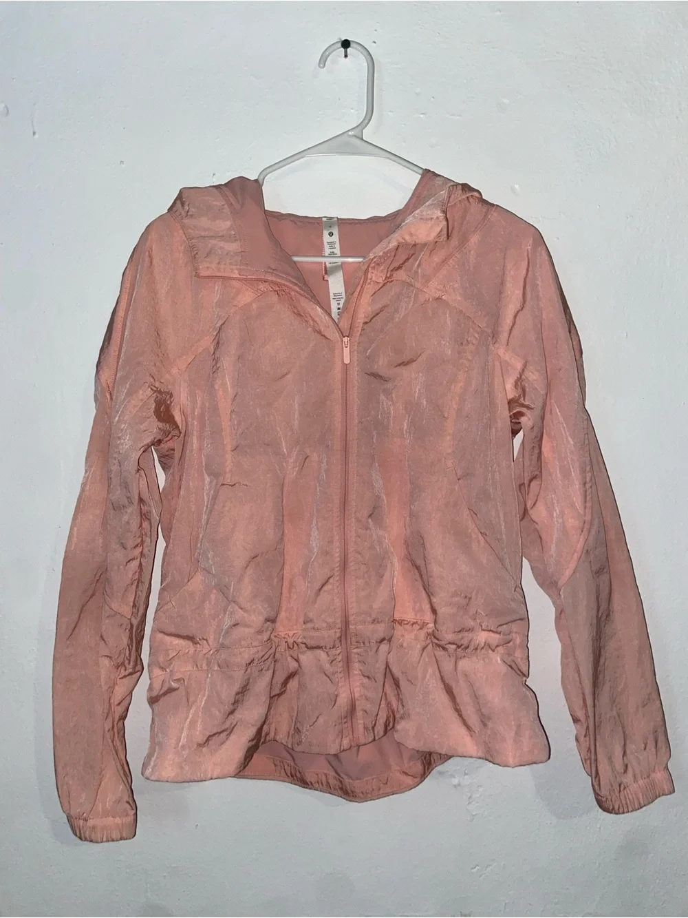lululemon athletica Athleisure Gorpcore Shimmery Light Pink Hooded Zip-Up Jacket