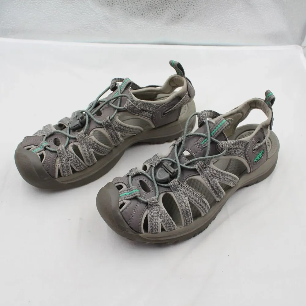 KEEN Whisper Sandals Womens 8.5 Waterproof Hiking Trails Shoes Medium Grey Teal