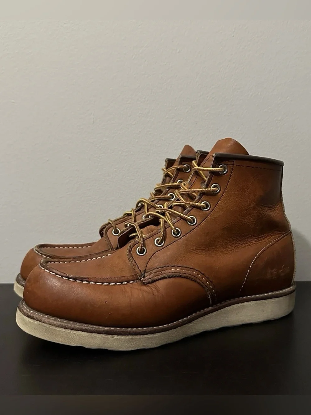 Red Wing Heritage Classic Moc Toe Boots 875 Oro Legacy Leather Mens Size 8.5 D