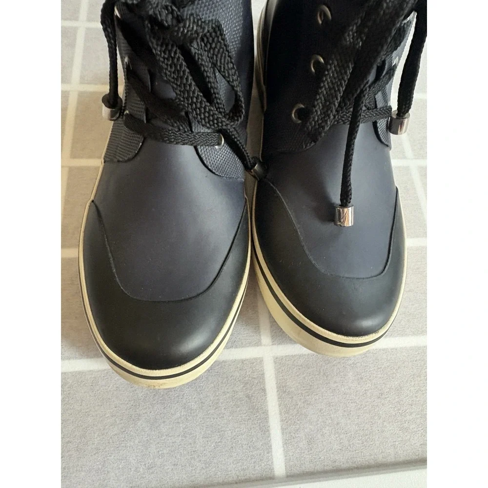 Nautica‎ Navy Blue Ankle Water Rain Boots Wellies Women's Sz 7 Lace-Up Coastal