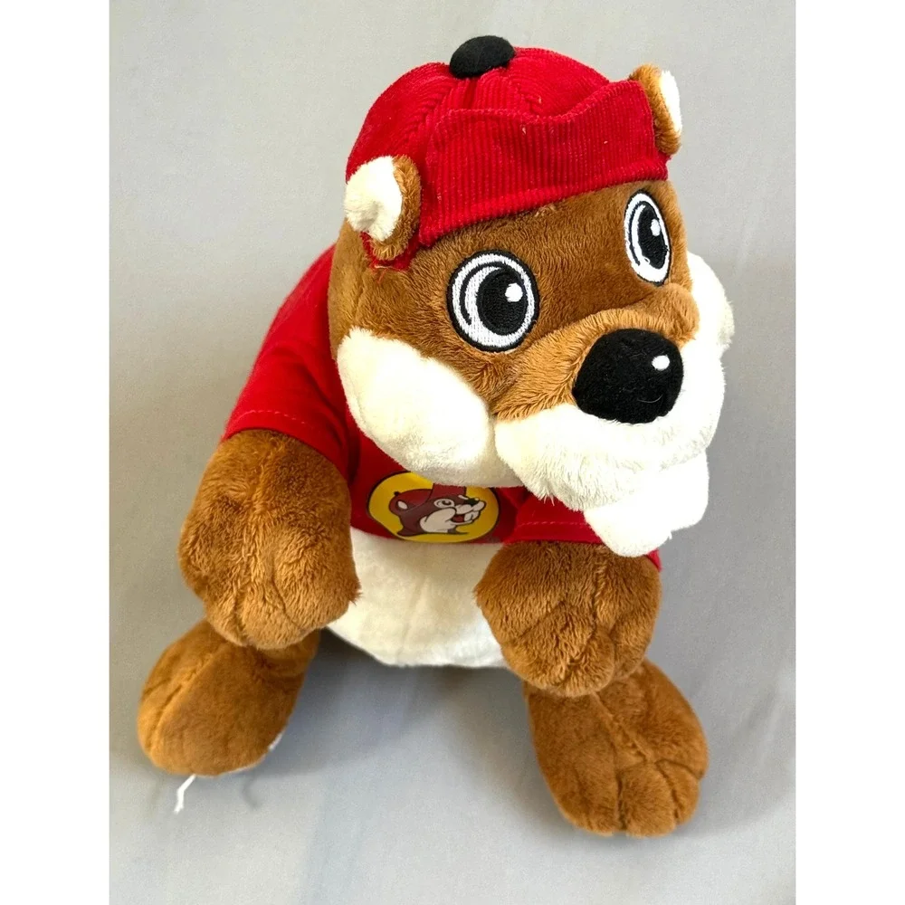 Buc-ee's Beaver Mascot Plush Stuffed Animal Red Shirt‎ Corduroy Hat 15 Inch