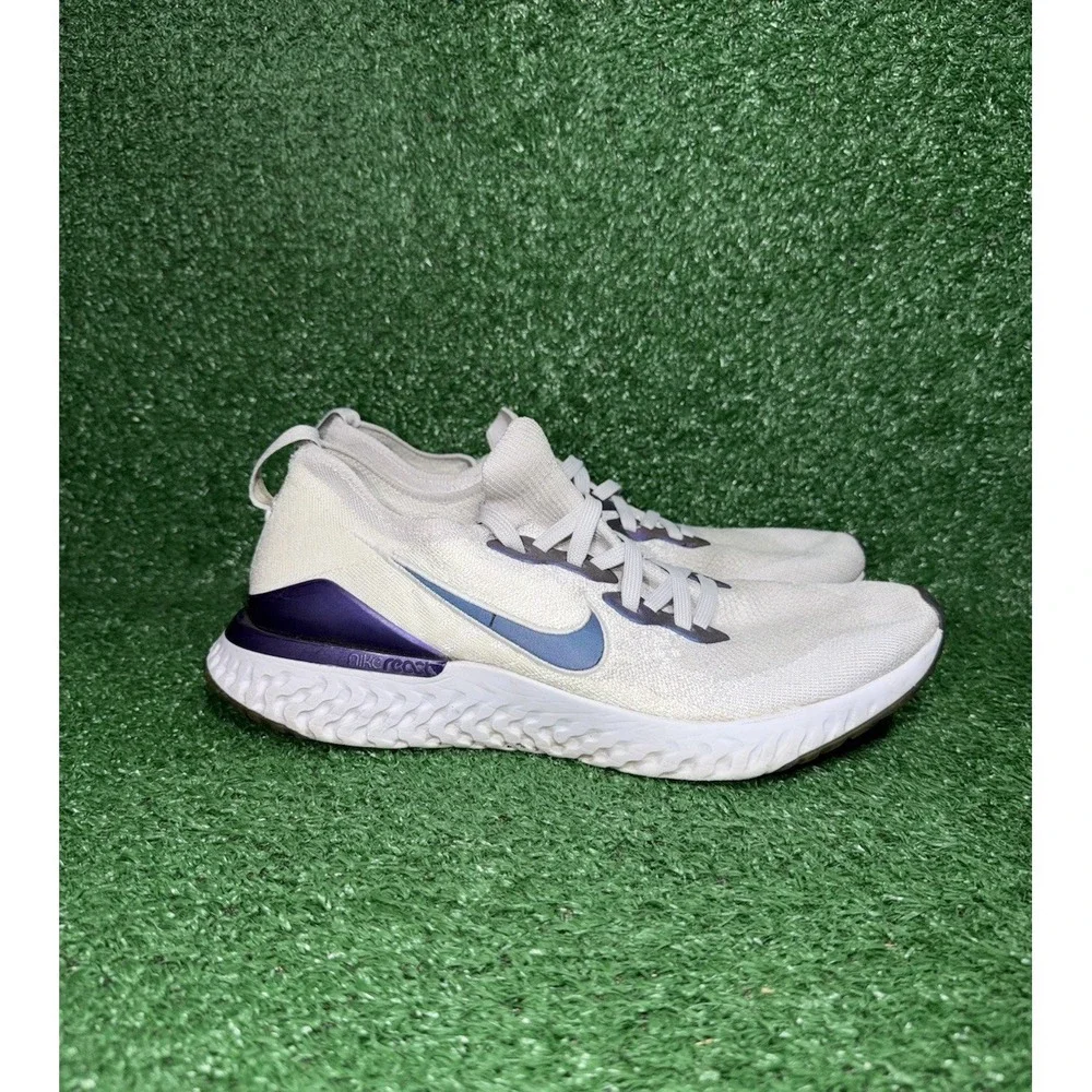 Nike Epic React Mens Size 10 Grey Purple Running Shoes Comfort‎ Walking Sneakers