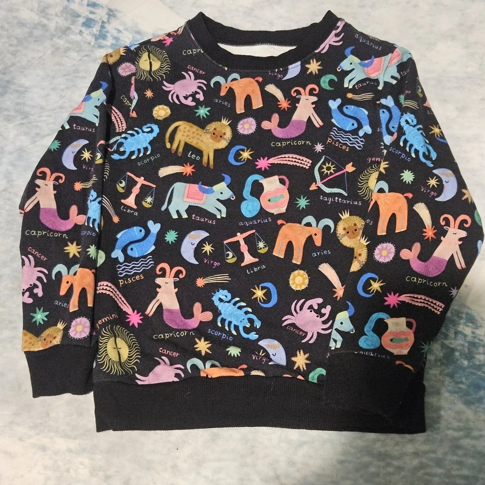Little Sleepies Star Signs Bamboo Crewneck Sweatshirt Size 6 Zodiac Astrology
