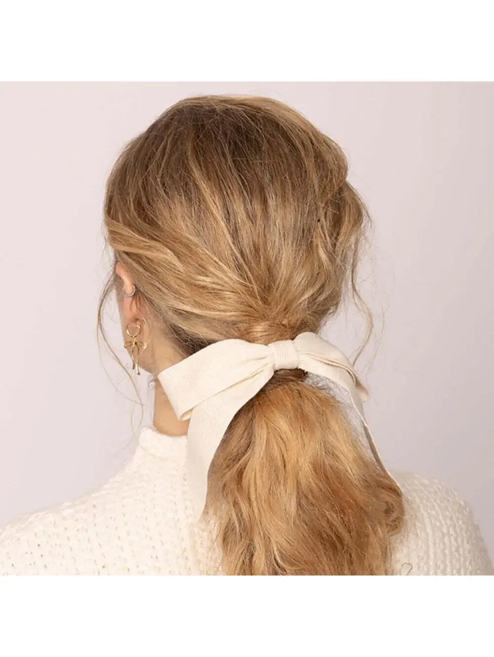 Do Everything In Love Ivory Knit Bow Hair Clip