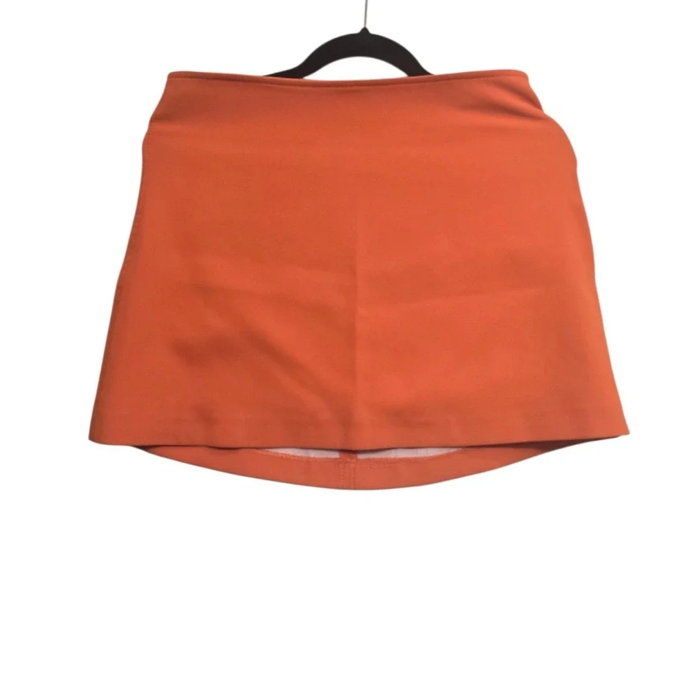 Zara‎ Orange A Line Mini Skirt Womens M Mod Y2K Dopamine Dressing Chic Retro Mod