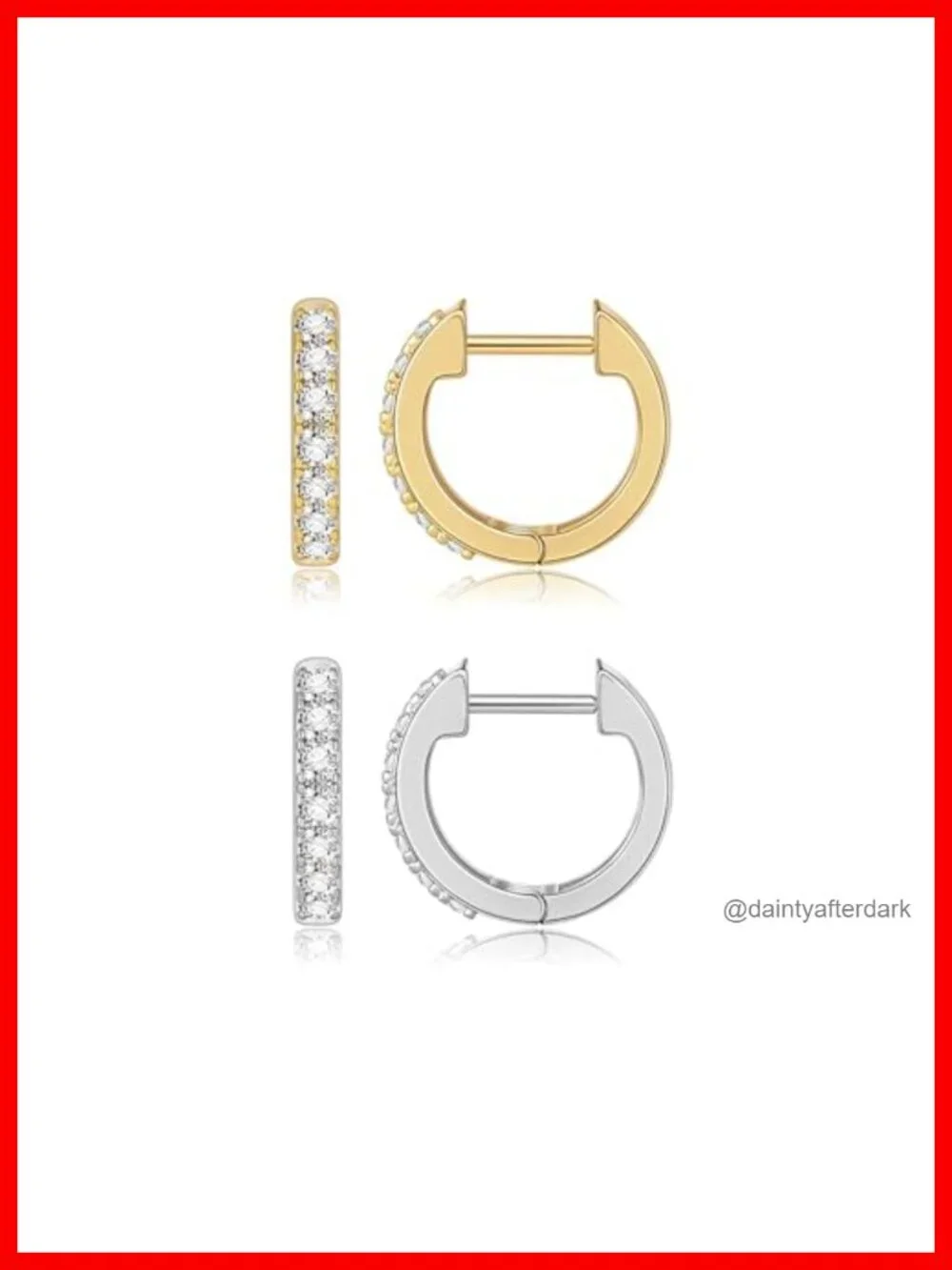 14K Gold Plated Huggie Earrings for Women, Small CZ Hoop Earrings Set
