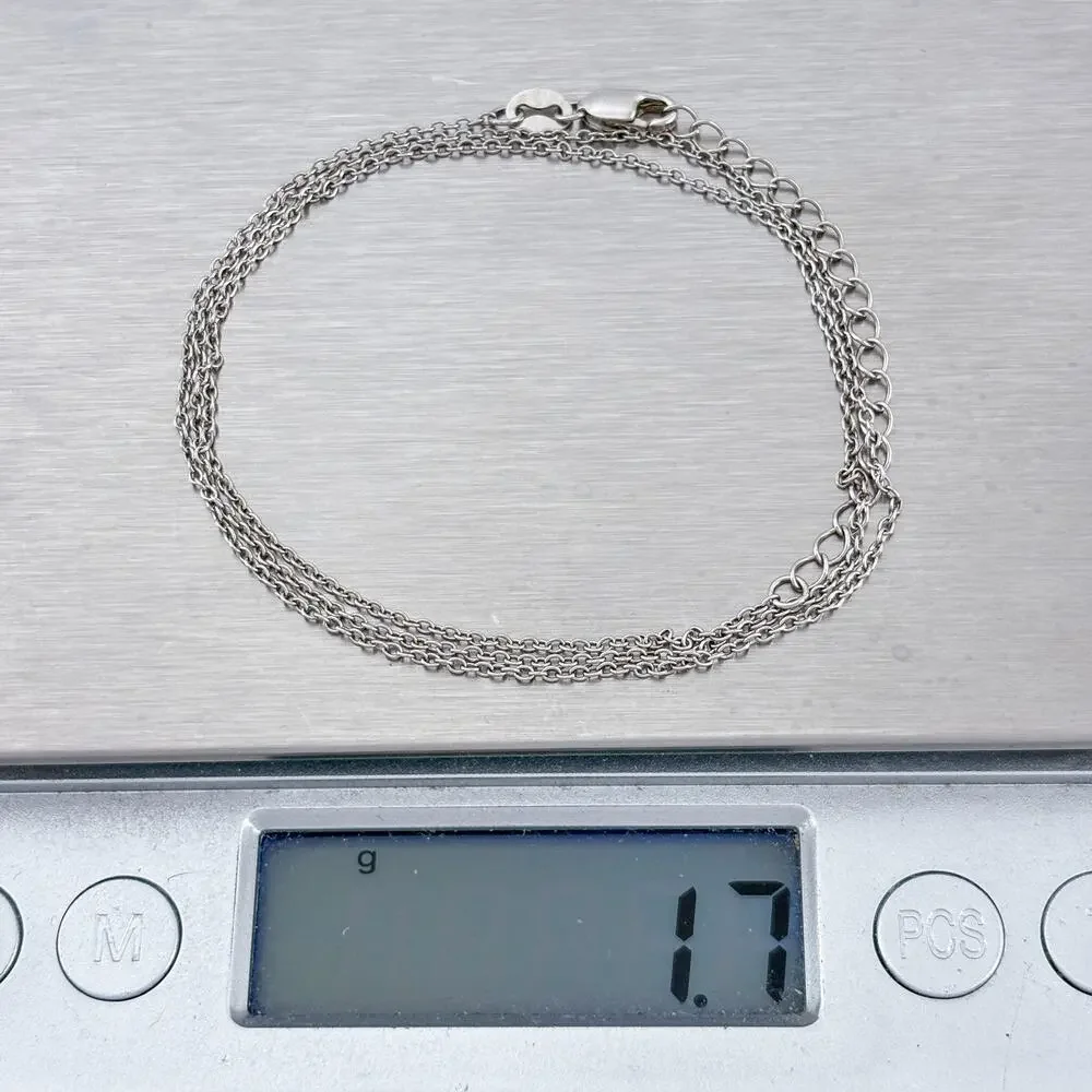 Vintage Sterling Silver 925 Cable Link Chain Necklace 17.5