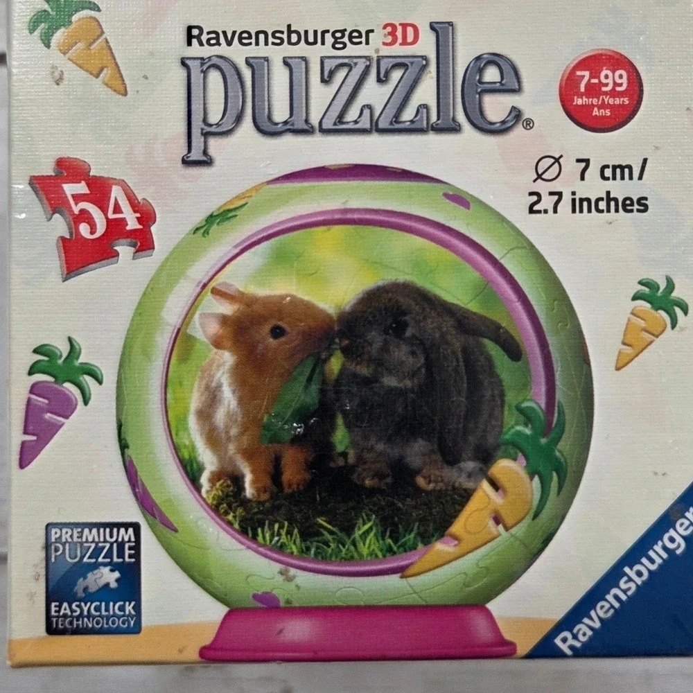 Ravensburger 3D Puzzle Bunny 54 Piece Puzzleball Easyclick 119004‎