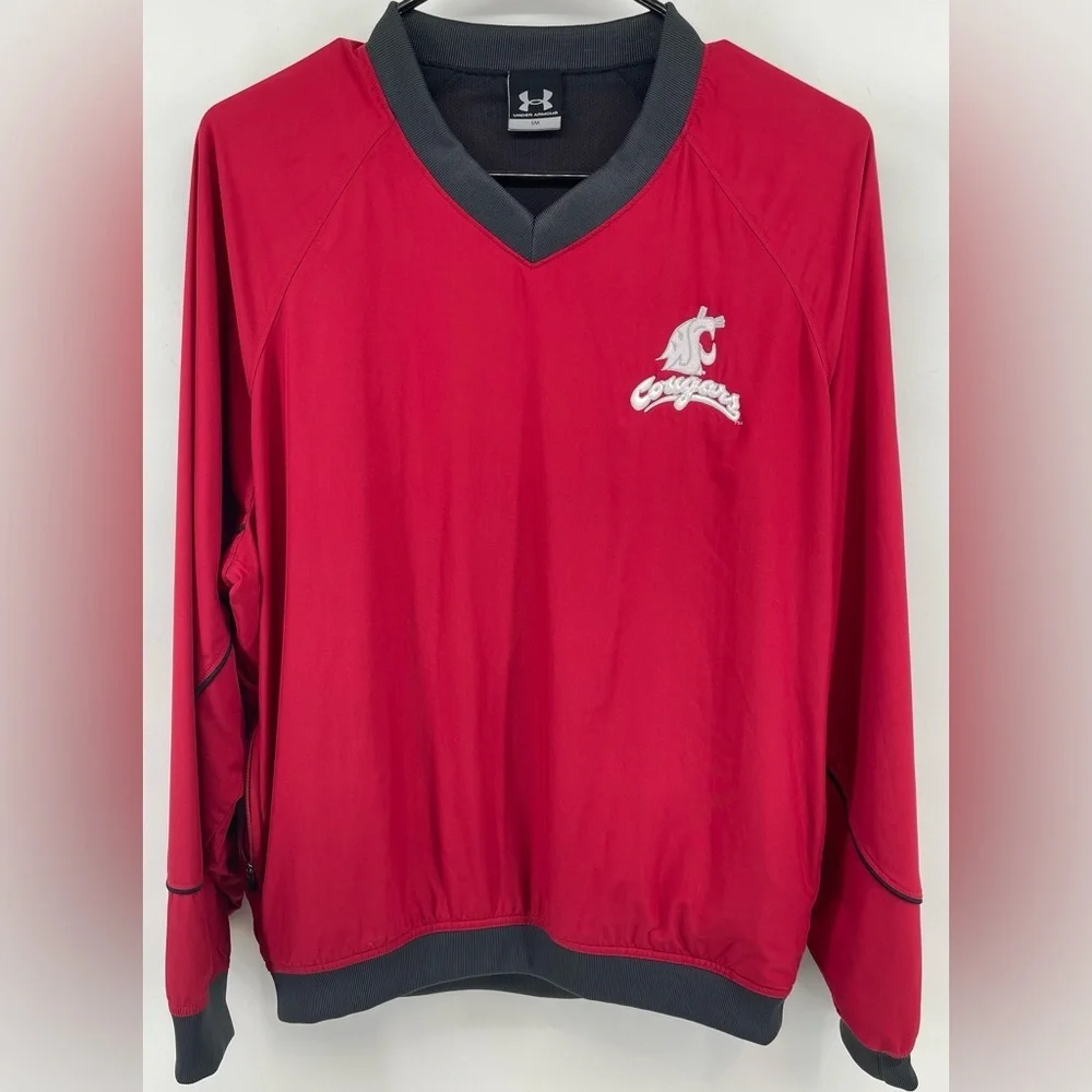 Under Armour WSU Cougars Collegiate  Womens Sm Track Athletic Lined Pullover Zip