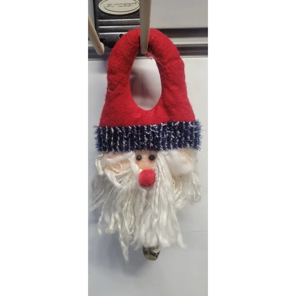 Adorable Plush Santa Claus Door Hanger Christmas‎ Holiday Decoration with Bell