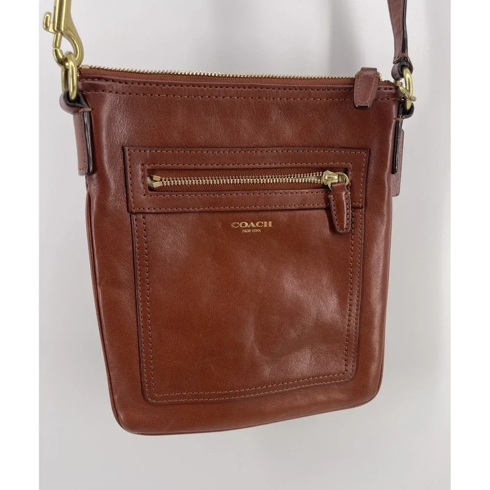 Coach Legacy Cognac Leather Crossbody Bag Purse Brass‎ Hardware Women's
