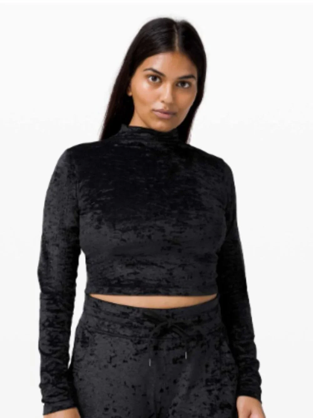 Lululemon All Aligned Mock Neck Top in Crushed Velvet‎ Size 10 W3EBTS