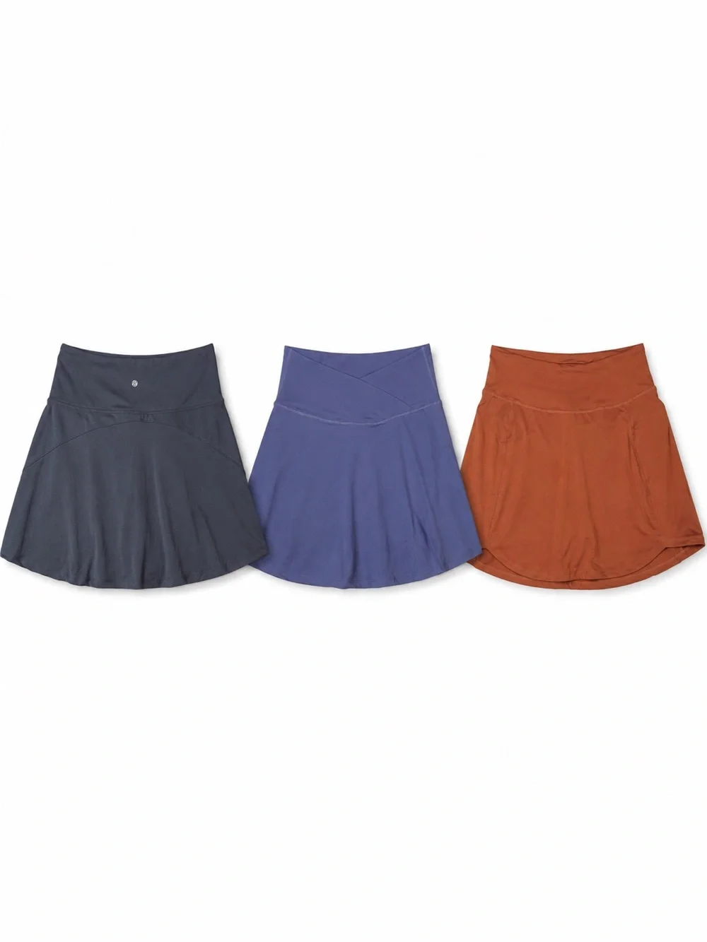 Bally Total Fitness Athletic Skorts in Rust, Blue, and Black