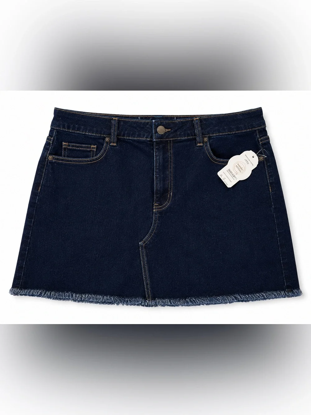 NWT Wonder Nation Girls Dark Indigo Denim Mini Skirt Raw Hem Size XL (14-16)