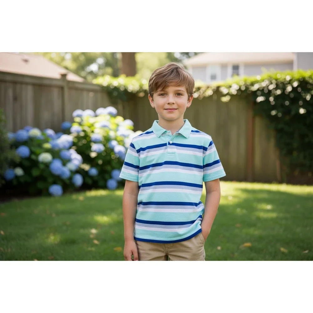 Big Boys Polo Shirt The Children Place Big Boys Striped Polo‎ Shirt Size L 10/12