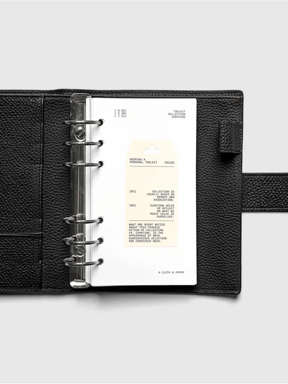 Cloth & Paper Personal Toolkit Dashboard — White