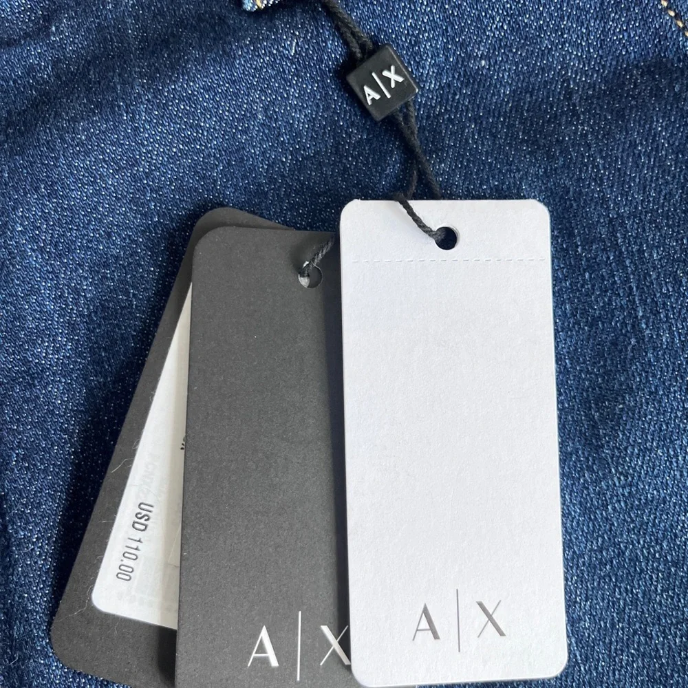 Armani Exchange Dark Blue Jean Shorts Men’s Size 31 NWT New Designer Denim AX