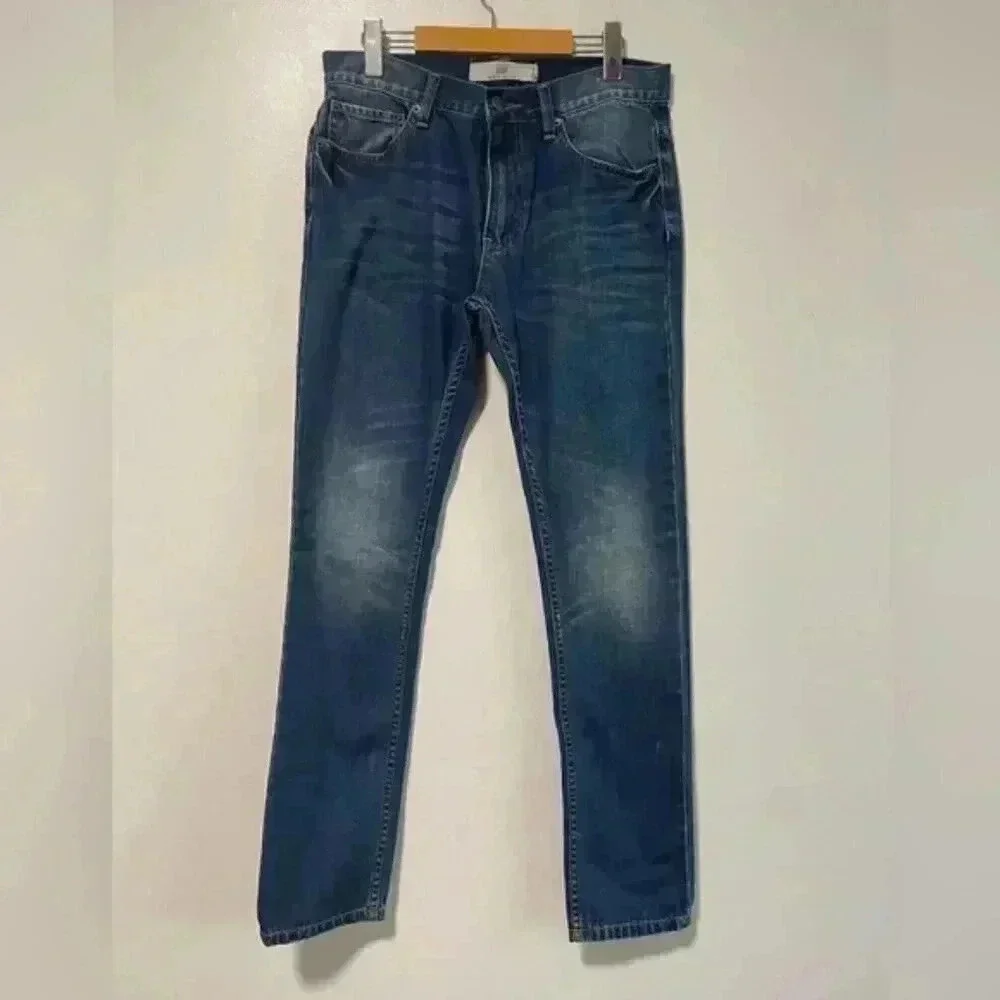 Topman Skinny Blue Faded Wash Jeans, Size 32R