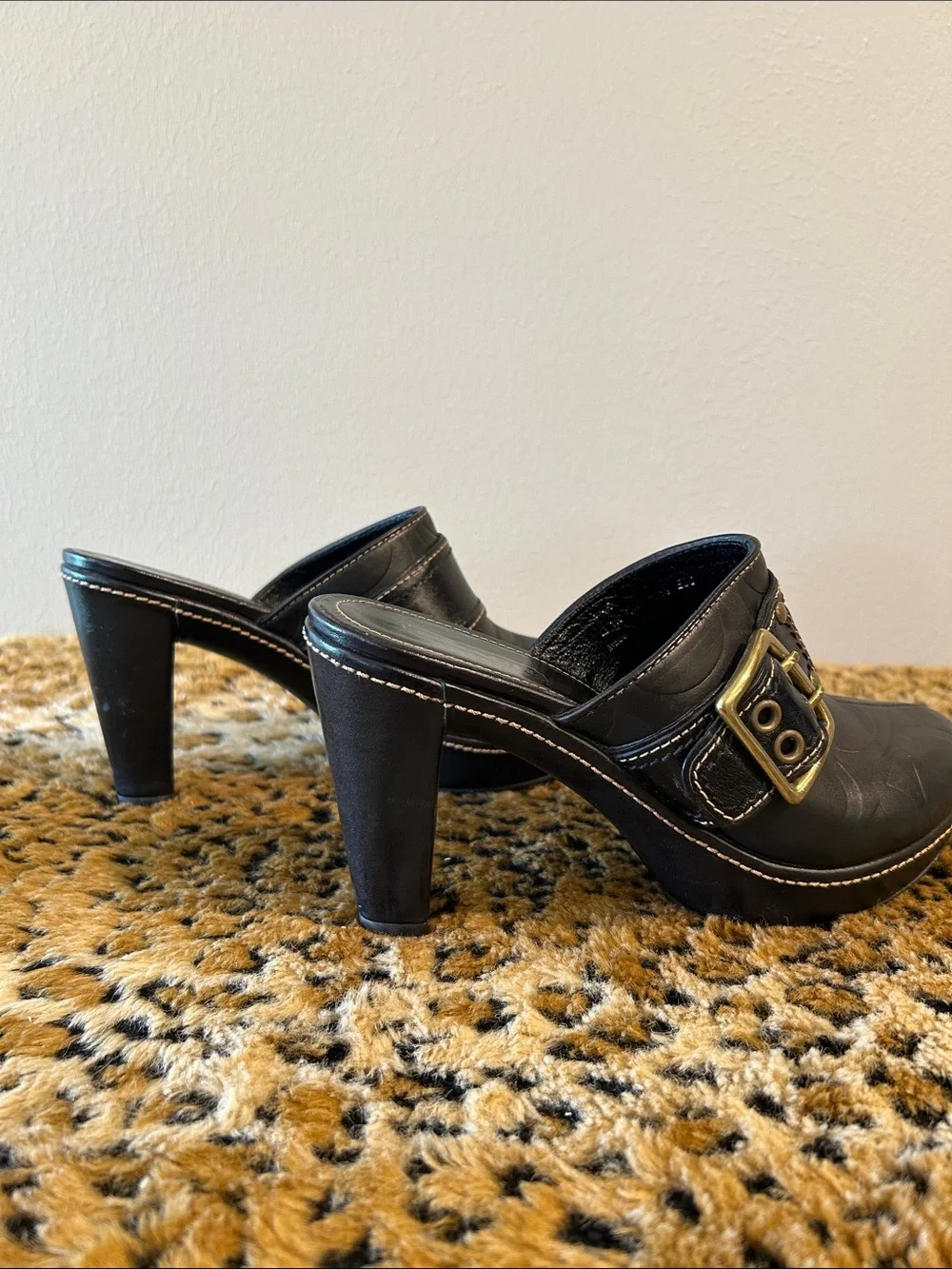 Coach black leather